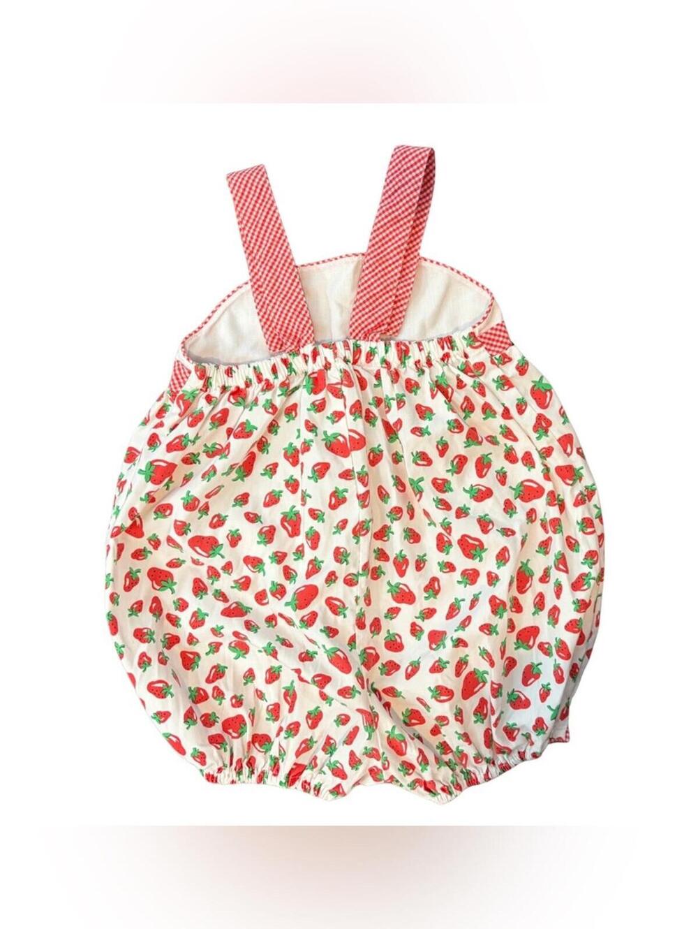 Vintage Baby Togs Strawberry Print Gingham Bubble Romper size 24 months - Picture 5 of 5